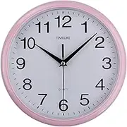 Chic and Minimalistic Wall Clock for Silent Non-Ticking Timekeeping in Home Living Room Office, Pink, 1Set