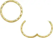 [Pierced Koala] 1 Pair Gold Plated Sterling Silver Hinged Hoop Polished Faceted Sleeper Earrings Nose Ring Nickel Free Handmade in Australia 8mm - 14mm