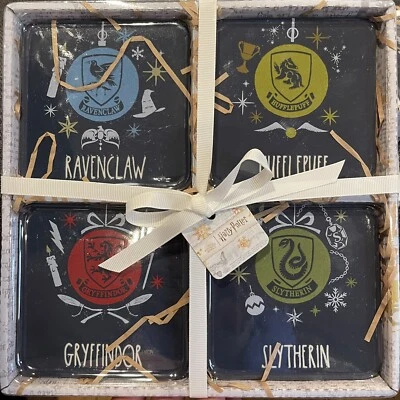 Rae Dunn Harry Potter Ceramic Coasters Gryffindor Slytherin Hufflepuff Ravenclaw