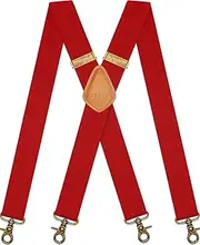 [AYOSUSH] Vintage Suspenders for Men 4 Snap Hooks for Belt Loops Adjustable X Back