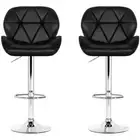 Artiss Black Gaslift Swivel Barstool With Rhombus Motif 2 Pack New
