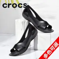 在飛比找Yahoo!奇摩拍賣優惠-糖果小屋【極速出貨】Crocs女鞋卡駱馳賽麗娜魚嘴平底鞋舒適