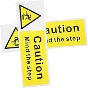 KOMBIUDA 2 Pcs Self Adhesive Caution Stickers for Stairs Safety Warning Signs and Attention Grabbing Floor Decals for Slip Prevention