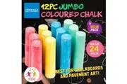 24PCE Chalk Jumbo Coloured Value Pack Creative Kids Fun Bright Artistic Durable