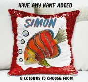Fish Cushion Cover Sequin Throw Pillow - Personalised