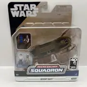 Star Wars Micro Galaxy Squadron Desert Skiff Vehicle with Han Solo and Nikto