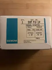 Siemens SMF-FG1P Single 1 Pole Manual Motor Starter Toggle Switch. NEW SMF FG-1P