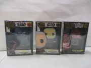 3 Funko Pop Pins Star Wars Karre, Count Dooku, and Marvel Venom