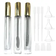 Empty Mascara Tube and Wand Glass, 3PCS 10ml Empty Mascara Tube and Lip Gloss...