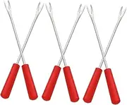 GLEAVI 6Pcs Portable Stainless Steel Forks for BBQ Cheese Melting Fruit Corn Skewers Picnic Outdoor Grill Tools