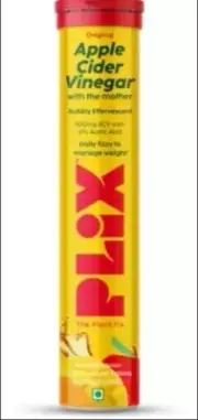 Plix Apple Cider Vinegar Effervescent Mother Weight Loss Digestion Mango - 15Tab
