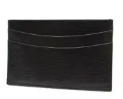 Business Credit Card Case Holder Slim Design Leather Graphic Image BLACK