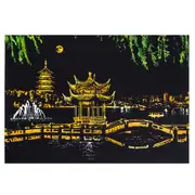 2PC Creative DIY Scratch Bright City Night View Scraping Painting World Sightseeing Pictures as GiftsMY0Q