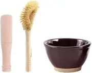 Traditional Grind, Old Fashioned Stone Mortar Grinding Mortar Garlic Pounder Household Ceramic Pestle Set Medicine Grinder Masher