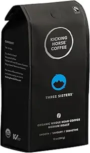 Kicking Horse Coffee, Three Sisters, Medium Roast, Whole Bean, 10 Oz - Certified Organic, Fairtrade, Kosher Coffee (Pack of 6)