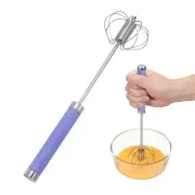 Stainless Steel Whisk, 10.8 Inch Semi-Automatic Whisking Tool, Blue