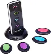 Key Finder Locator with Sound, 85dB Item Trackers with 131ft Range Beeper Tags, Wireless Key Finders for Finding Keys Wallet Remote Control Pet Phone, 4 Receivers & Flashlight