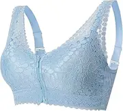 [HONGFSM] 2024 Floral Lace Mastectomy Bra Front Closure Wireless Comfort Everyday Bra Breast Prosthesis Support Bra for Women