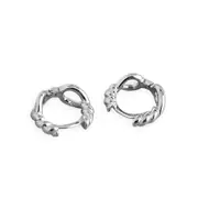 ANYCO Hoop Earrings Unique Twist Hollow Huggies Minimalist Bohemian Hip Hop Gothic Sterling Silver For Women Party Jewelry Silver
