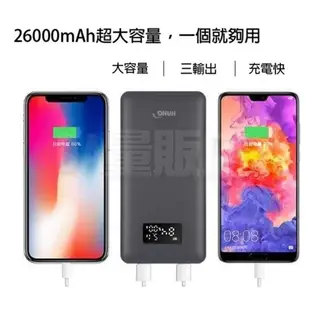 HANG 行動電源 P2 26000mAh 9V12V QC3.0 快充 [送快充線] 液晶顯示 移動電源 商撿合格