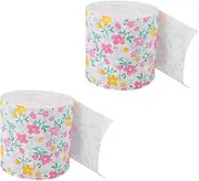 HEATSHAKING 2rolls Colorful Printed Toilet Paper of Floral Patterned Napkin for Home Classroom Restaurant Use Soft Texture Skin Friendly Absorption