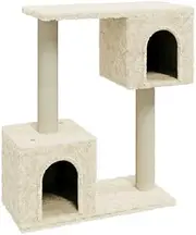 60cm Cream Cat Tree with Sisal Scratching Posts - Sturdy & Space-Saving Cat Furniture for Indoor Cats, Multi-Level Perch & Scratching Solution