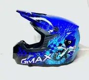 Helmet Youth GMAX Anim8 BLUE SILVER and BLACK YM YL