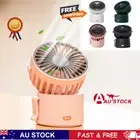 USB Rechargeable Desk Fan Cooling Fan Neck Waist Hanging Air Cooler VH