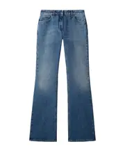 Off White Mid-Rise Elephant Leg Jeans 27,28,29 Blue