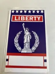 Antique Statue of Liberty Patriotic Broom Label
