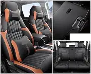 Car Seat Cover Specific Customize Compatible for Honda CRV 2017-2022 Year Full Covered with Front and Rear Full Set(Advanced Black Brown)