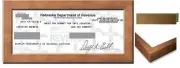 Sales Tax Certificate Wood Frame - 8.5 x 3.5 inches - Metallic Bronze Wood