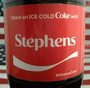 Share A Coke With Stephens Limited Edition Coca Cola Bottle 2017 USA