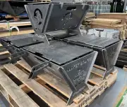 Flat Pack Fire Pit & Steel Grill (500mm Long) Portable BBQ 5MM thick Custom