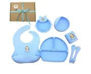 Lil Bubs Baby Feeding Bowls Bib Gift Box Set Blue