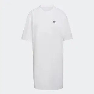 adidas 上衣 女款 短袖上衣 連身裙 洋裝 三葉草 國際碼 TEE DRESS 白 HC2034