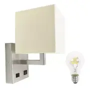 Facon 12V RV LED Wall Sconce Light Fixtures, Fabric Shade with Switch and USB