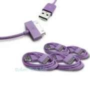 4X 10FT USB TO 30PIN PURPLE CABLE DATA SYNC CHARGER SAMSUNG GALAXY TAB TABLET 7"