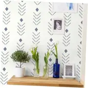 Geometric Peel & Stick Wallpaper - Boho Style, 16.1" x 78.7" Blue