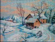 Needlepoint tapestry painted canvas E303 - Winter (16"x20") GobelinL