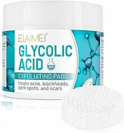 30% Glycolic Acid Pads Wipes for Skin Care Exfoliating Cleansing, Face Pore Cleaner Minimizer Acne Treatment, Chemical Peel Solution for Dark Spots, Breakouts, Scars, Reduce Wrinkle Fine Lines,50 Pads