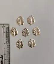 7 Pc 999 Silver Hindu Religious Lord Krishnas Tulsi Tulasi Patra Leaf 1.9 cm