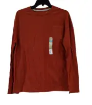 There Abouts Boys L 14H/16H Red Spice Sweatshirt Chest Pocket Long Sleeve Solid