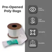 2-10" Pre-Opened Bags on Rolls, 1.5-4 Mi (Multi Size) Pack 500-4500 Per Case