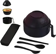 Microwave Ramen Bowl,Bowl Set Noodle Microwave,Microwave Ramen Cooker,Ramen Bowl Microwave,Ramen Noodle Bowl Microwave,Ramen Noodles Microwave Bowl with Chopsticks (Black)