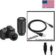 Nikon Digital SLR Camera D3400 USB Cable Transfer Cord Replacement