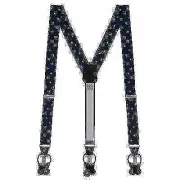 SuspenderStore Wintery Mix Suspenders - CONVERTIBLE END BUTTON/CLIP - 4 Colors