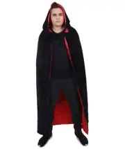 Colors Vampire Assassin Velvet Hooded Cloak Cape Cosplay Halloween Fancy Costume
