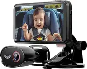 AKEEYO Baby Car Camera with Exit Reminder - Warns of Removing Baby/Animal, Prevent Heat Stroke, 1080P HD, 4X Zoom, IR, Voice Control