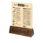 OLYMPIA ACACIA MENU HOLDER AND RESERVED SIGN (PACK OF 10) CL381